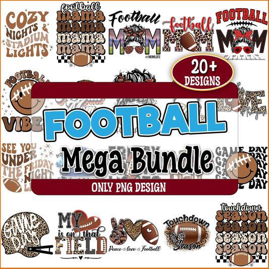 Football mom png bundle