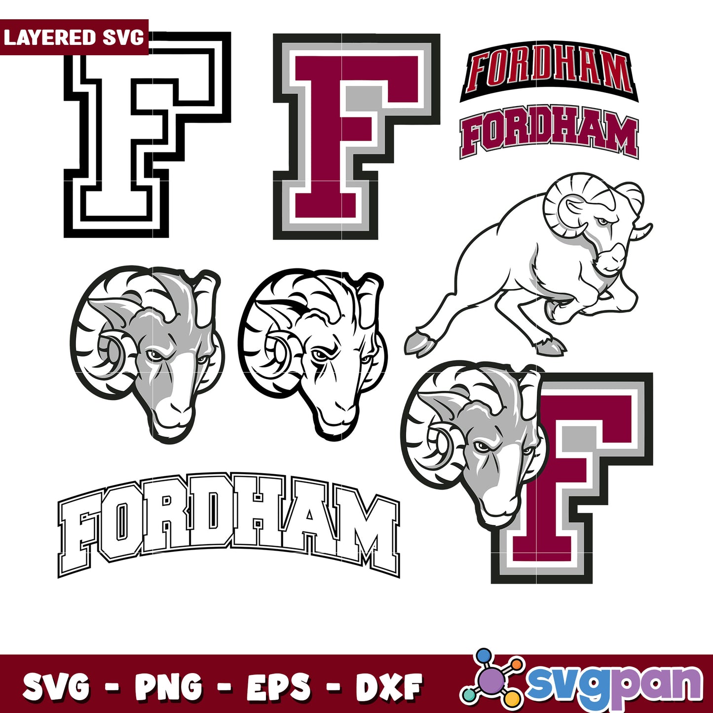 Fordham Rams SVG Bundle Layered