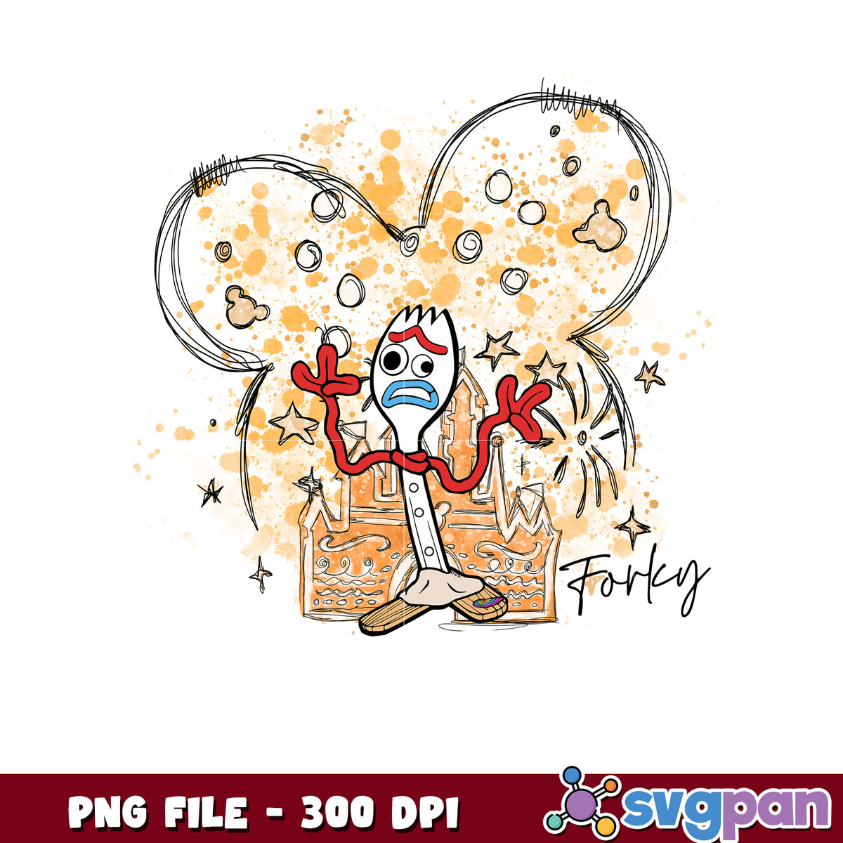Forky toy story character png, disney cruise png, disney store png