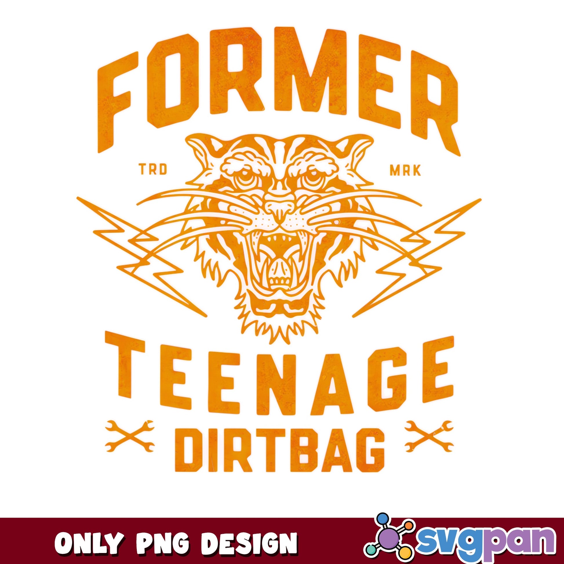 Former Teenage Dirtbag Design PNG, Vintage Tiger PNG, Retro Quote PNG