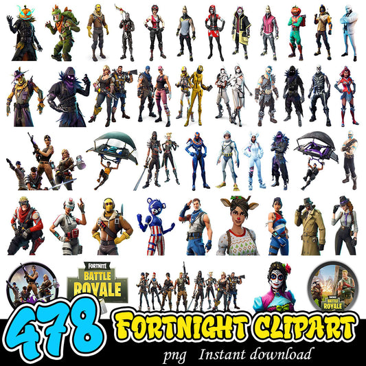 Fortnite Clipart PNG 478 Characters Instant Download