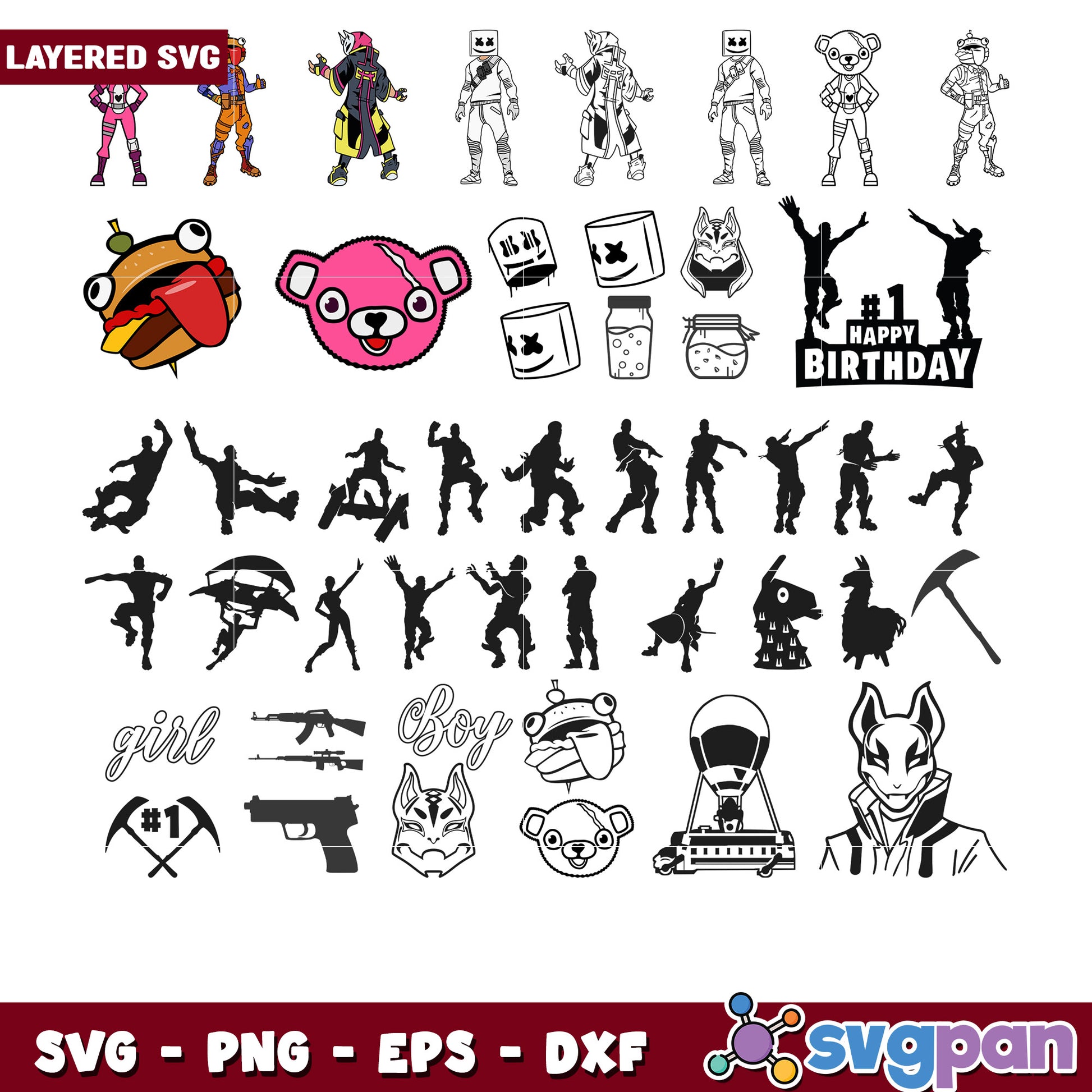 Fortnite Inspired SVG Bundle for Creative Projects