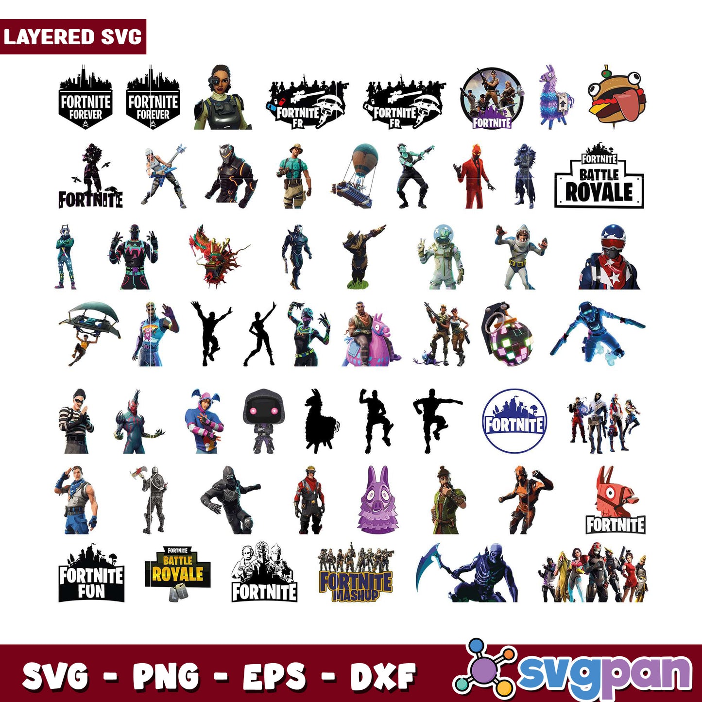 Fortnite Layered SVG Bundle for Creative Projects