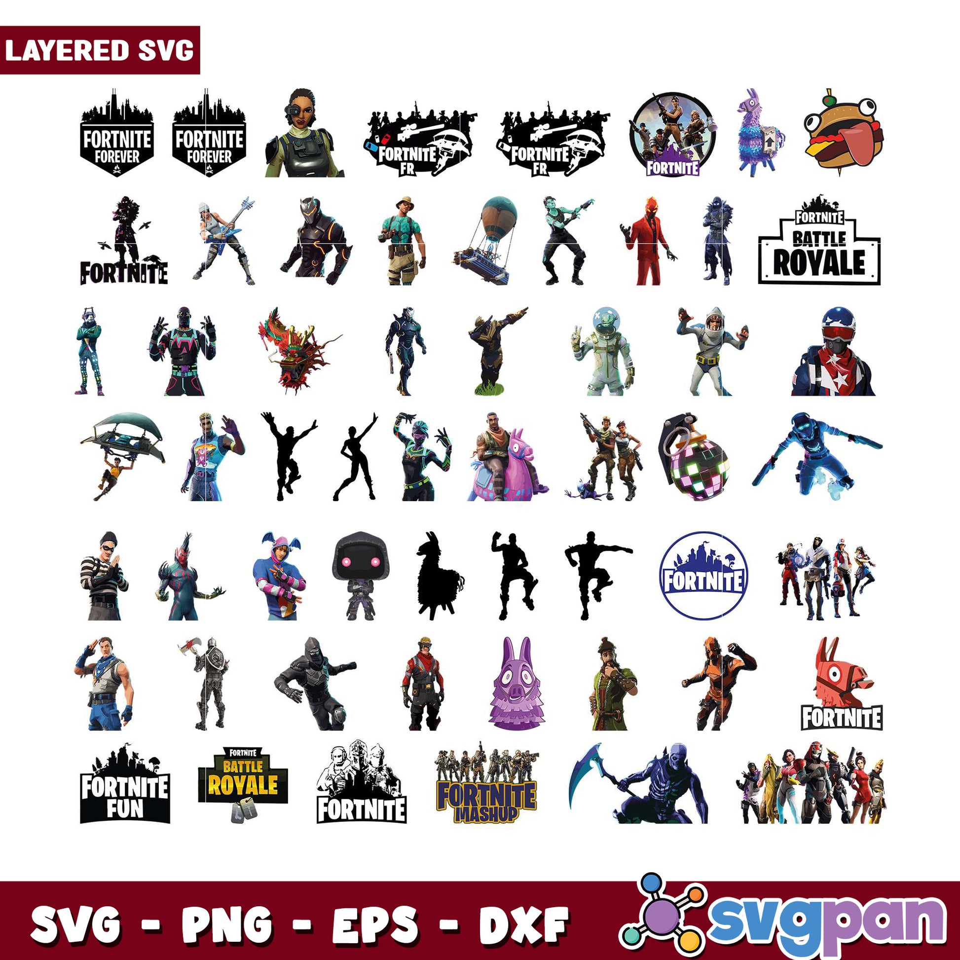 Fortnite Layered SVG Bundle for Creative Projects