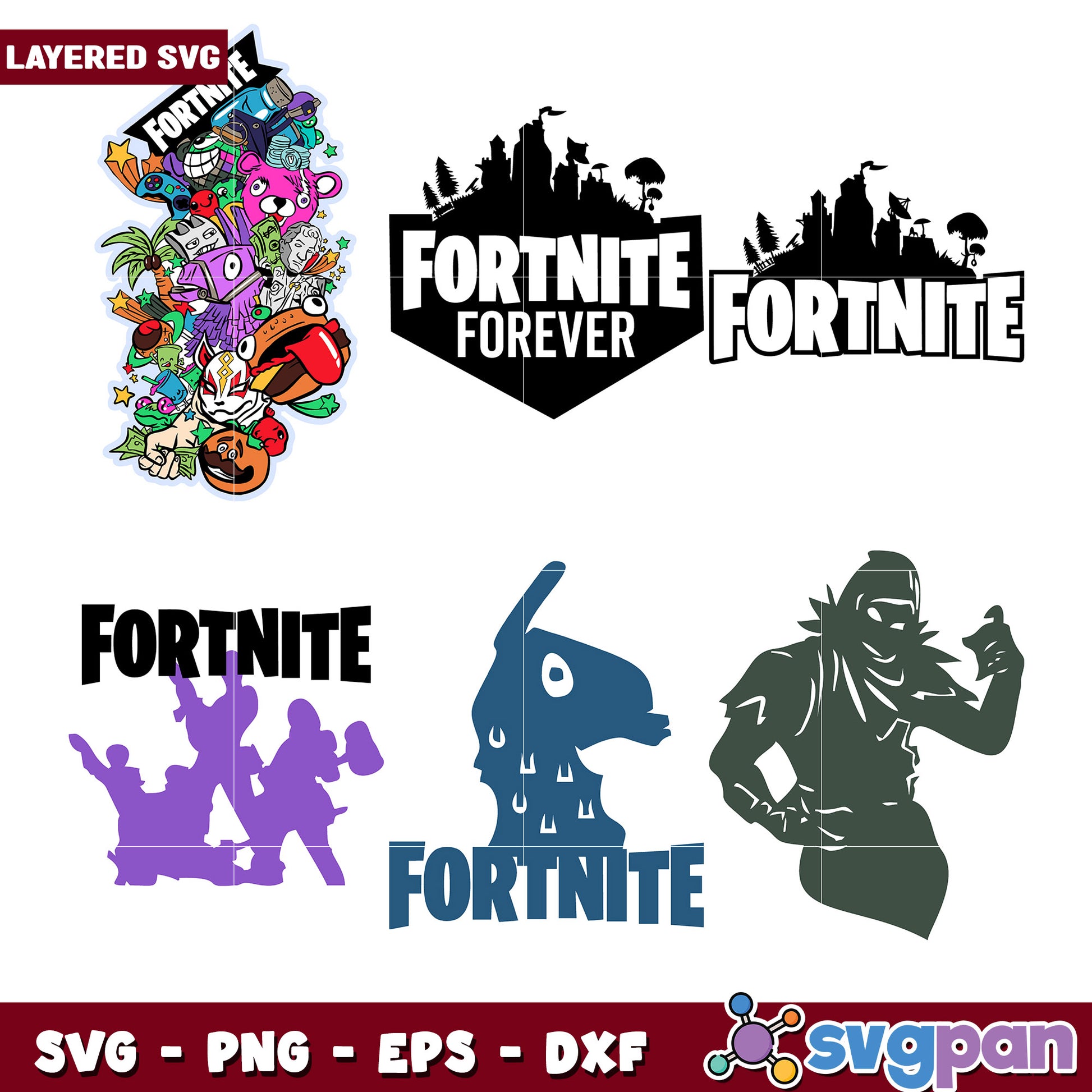Fortnite SVG Bundle Layered Designs