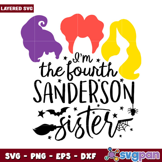 Fourth Sanderson Sister SVG design for Halloween fun, perfect for crafting projects and gifts