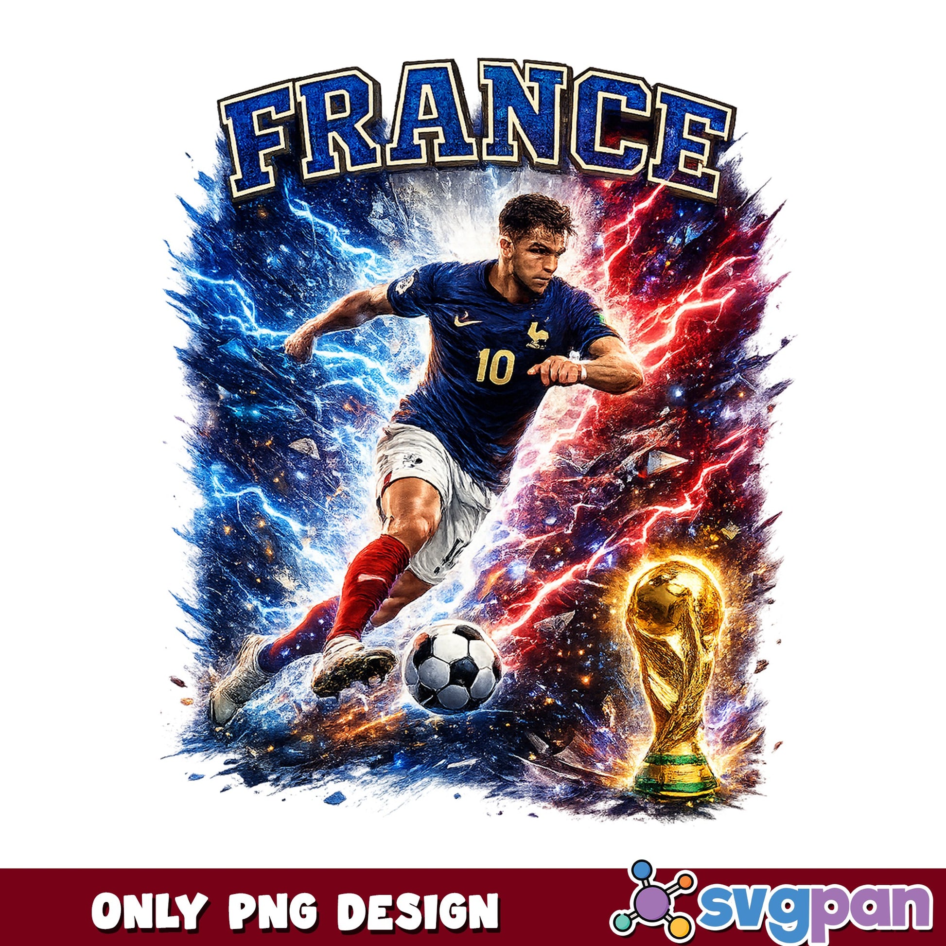 France Soccer Player Number 10 PNG, World Cup Trophy PNG, Football PNG