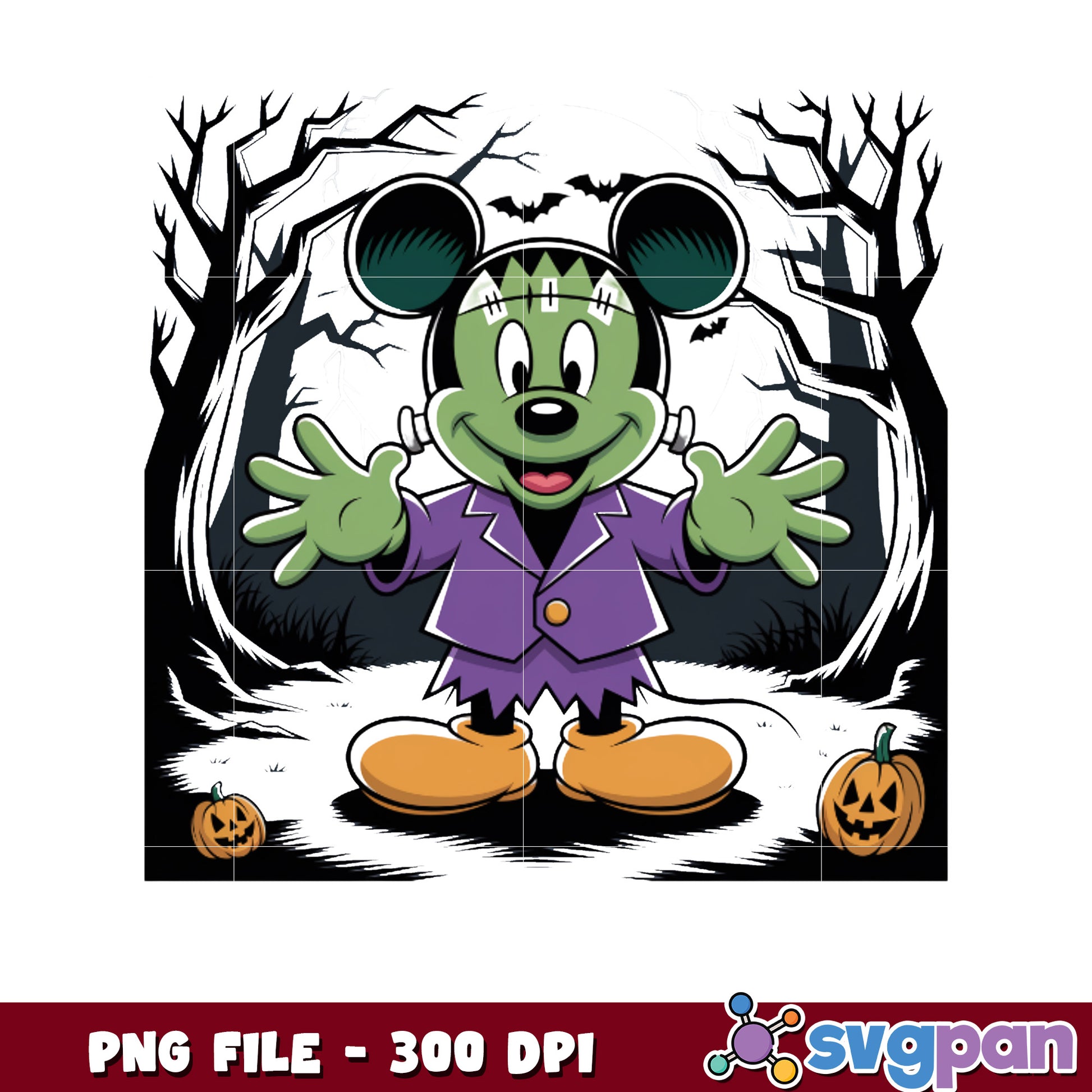 Frankenstain mickey png, disney halloween png, halloween time png