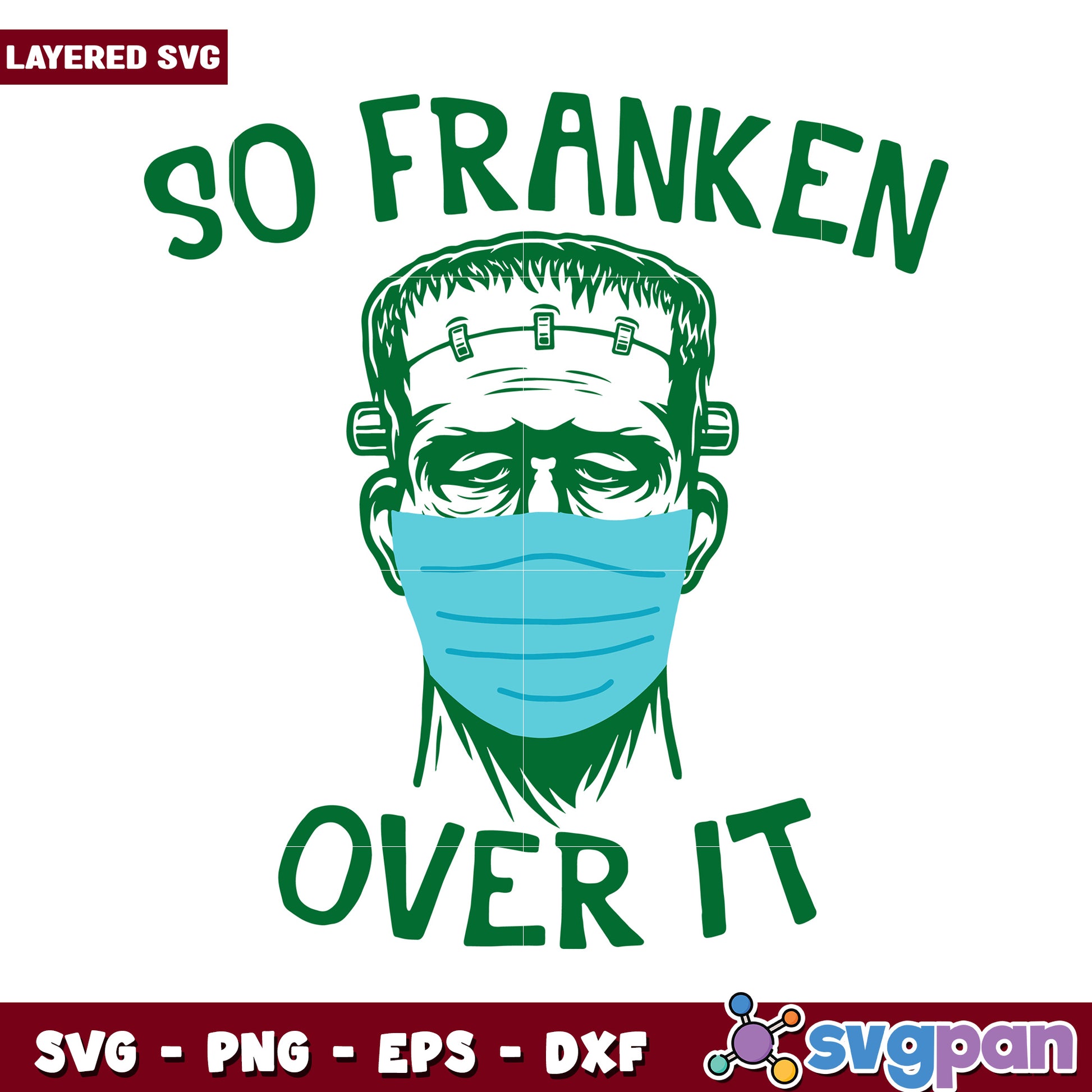 Frankenstein Mask Design for Halloween, Perfect for SVG Projects