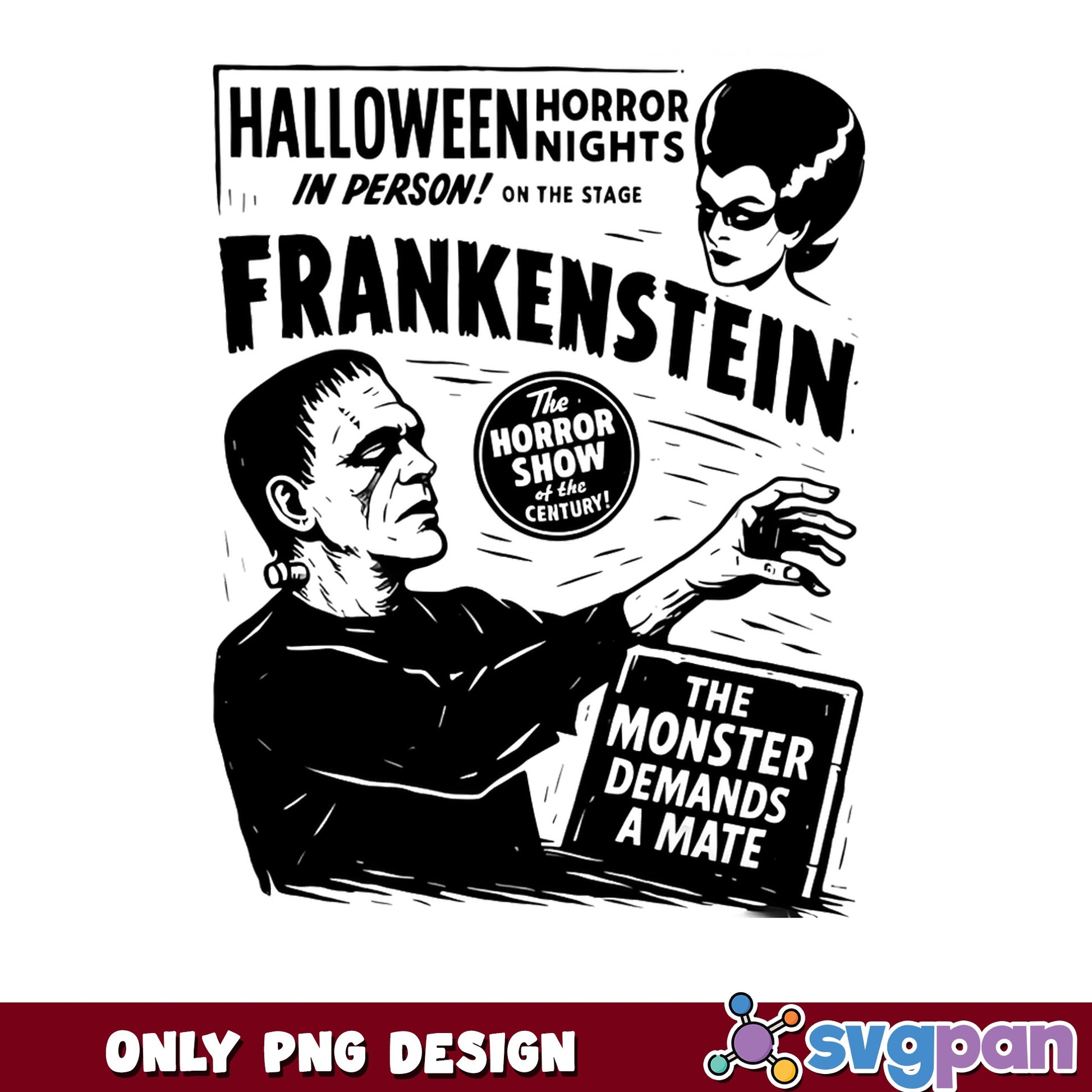 Frankenstein Halloween Horror Nights PNG, Monster PNG, Halloween PNG