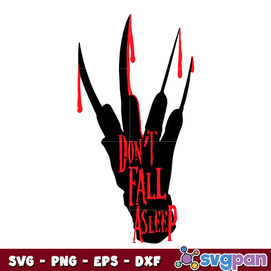 Freddy Krueger Don't fall Asleep Halloween svg