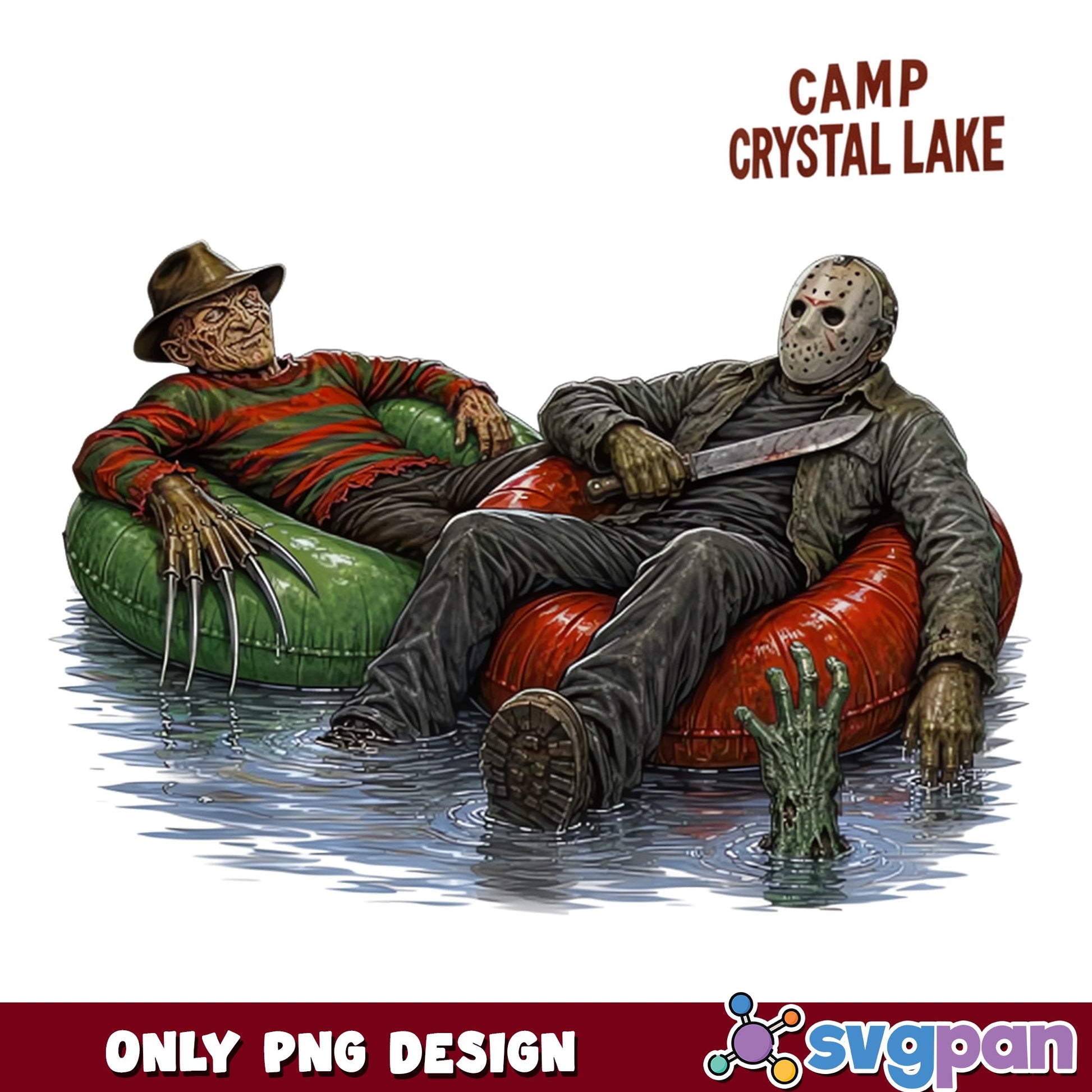 Freddy And Jason Camp Crystal Lake PNG, Horror PNG