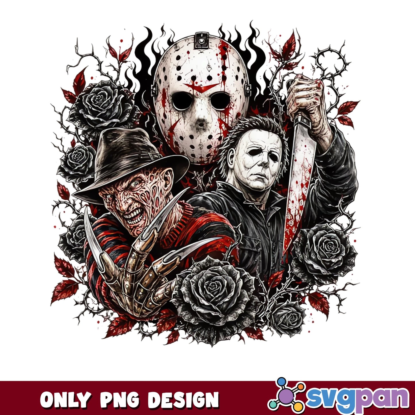 Freddy Jason Michael Myers Horror PNG, Halloween PNG, Horror Movie PNG