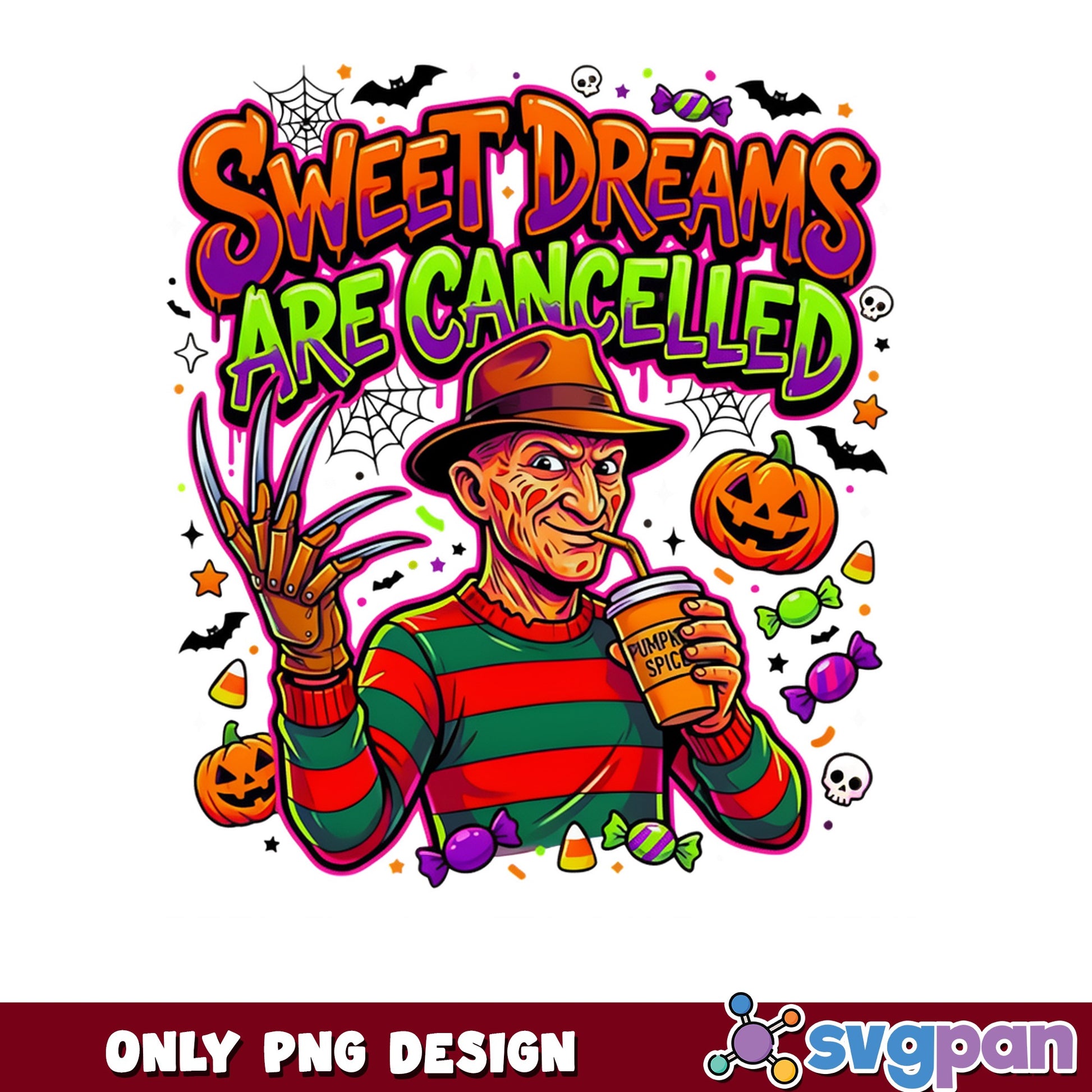 Freddy Krueger Halloween PNG, Sweet Dreams PNG, Horror PNG