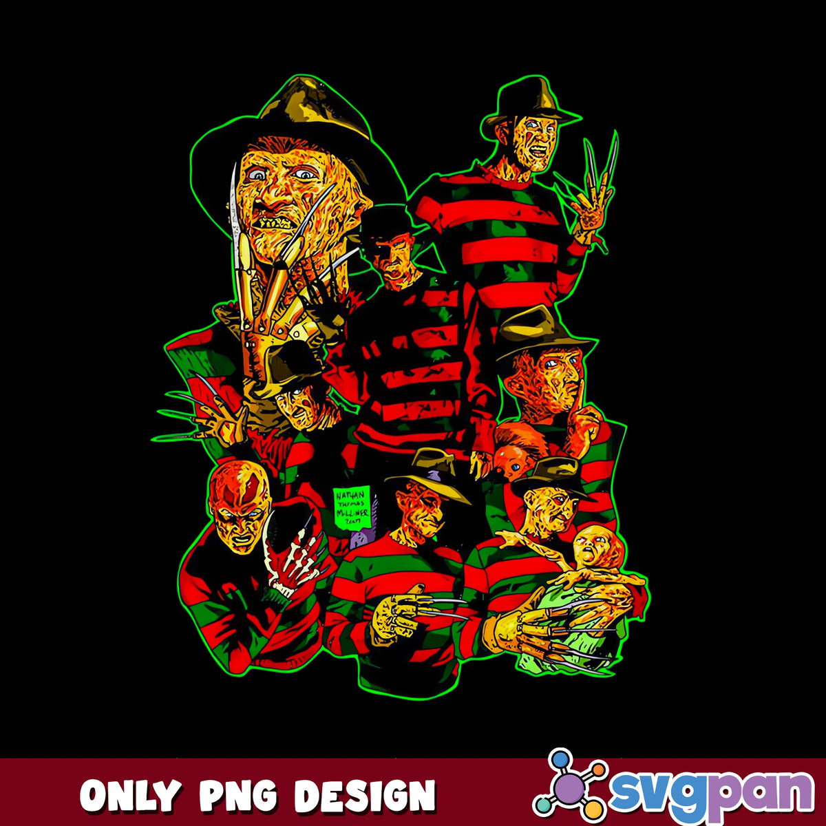 Freddy Krueger Horror Bundle PNG, Nightmare On Elm Street PNG, Halloween PNG