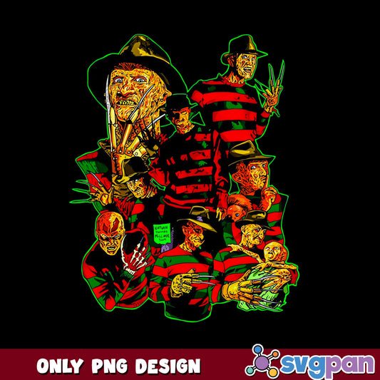 Freddy Krueger Horror Bundle PNG, Nightmare On Elm Street PNG, Halloween PNG