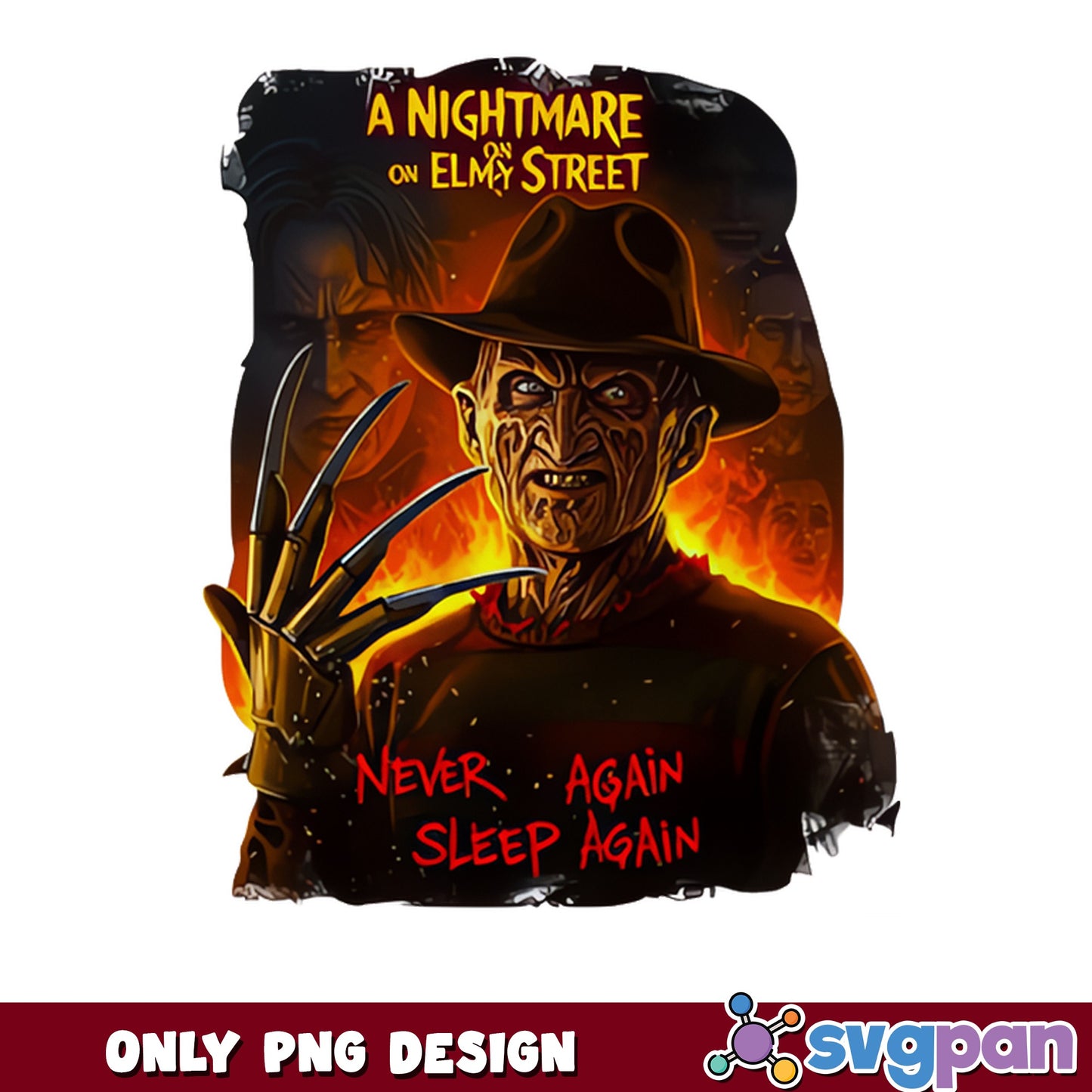 Freddy Krueger Nightmare On Elm Street PNG, Horror PNG, Halloween PNG