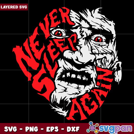 Freddy kruger never sleep again svg, halloween killers nights​ svg, spookycharacters svg