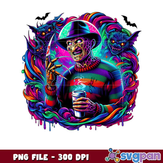 Freddy kruger png, spooky halloween png, halloween candy png