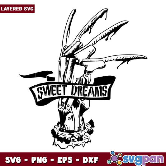 Freddy kruger sweet dreams svg, halloween killers nights​ svg, spookycharacters svg