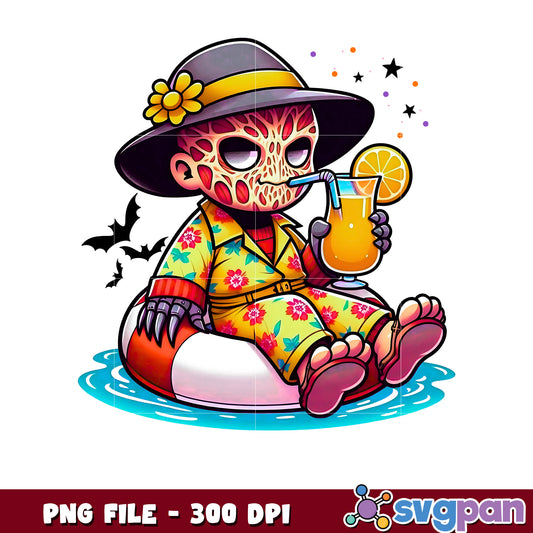 Freddy summer vibes png, spooky autumn png, fall season png