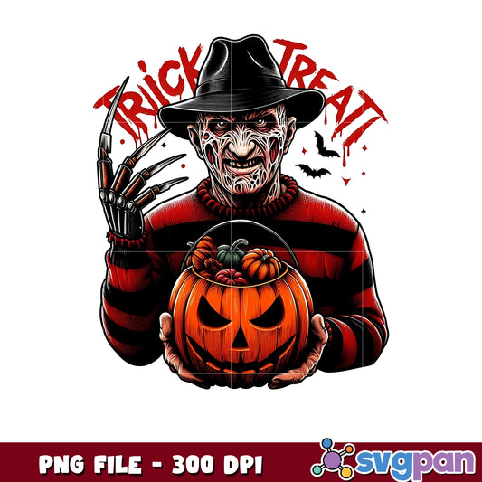 Freddy trick or treat png, halloween art png, halloween killers png