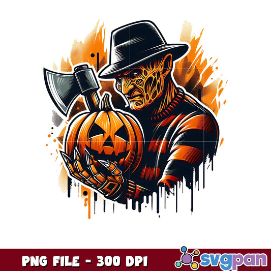 Fredy pumkin halloween png, trick or treat png, halloween holiday png
