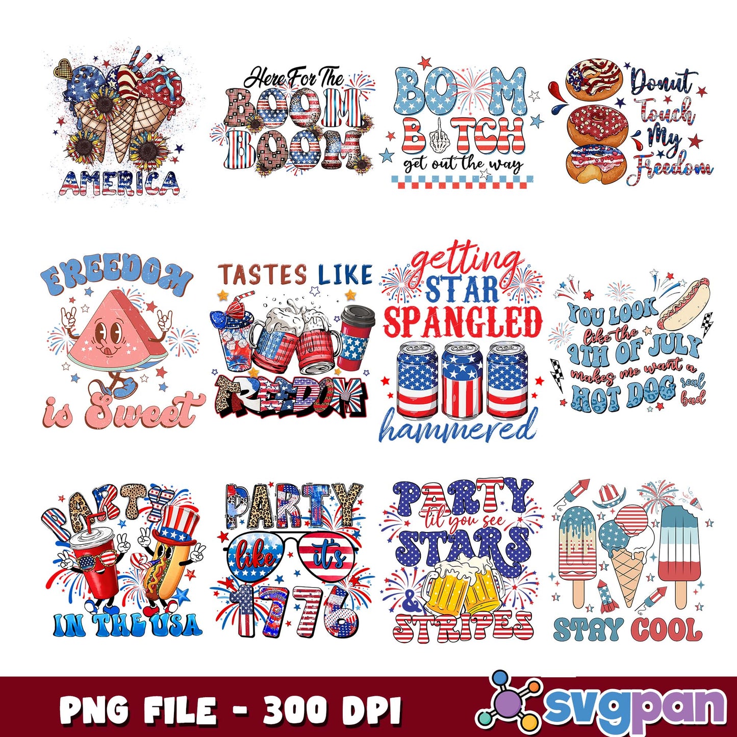 Freedom is sweet png bundle