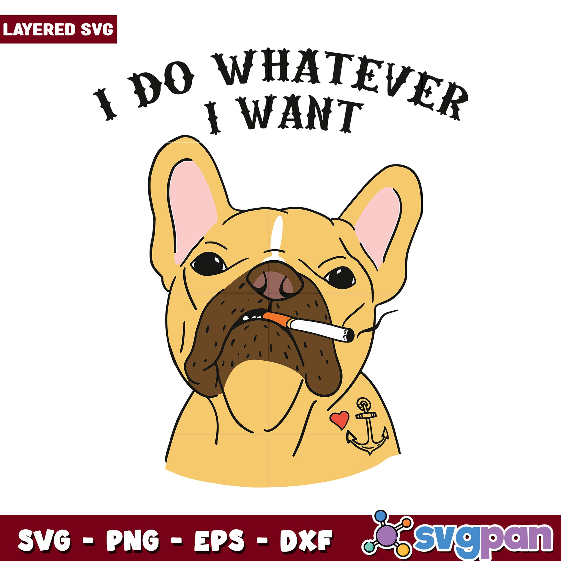 French Bulldog SVG Design, playful attitude and unique style
