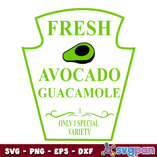 Fresh Avocado Guacamole Condiment Family Halloween svg