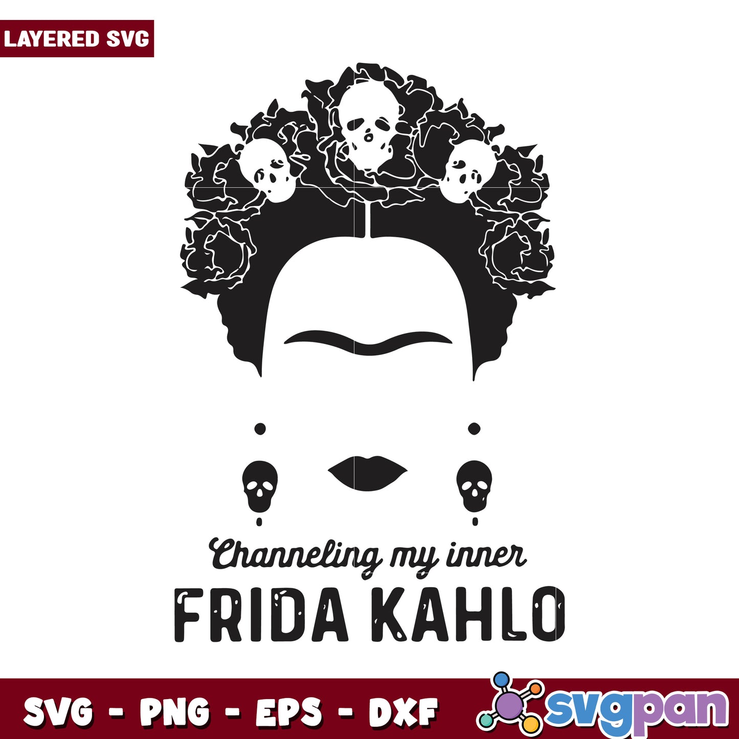Frida Kahlo Inspired SVG Art for Creative Projects, Unique Design Elements