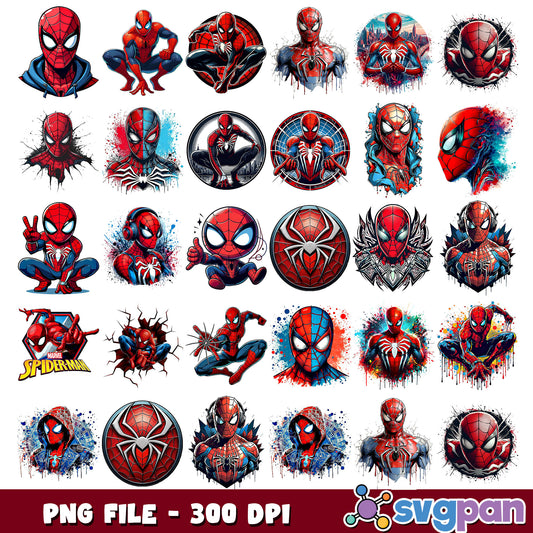 Friendly spidey design png bundle