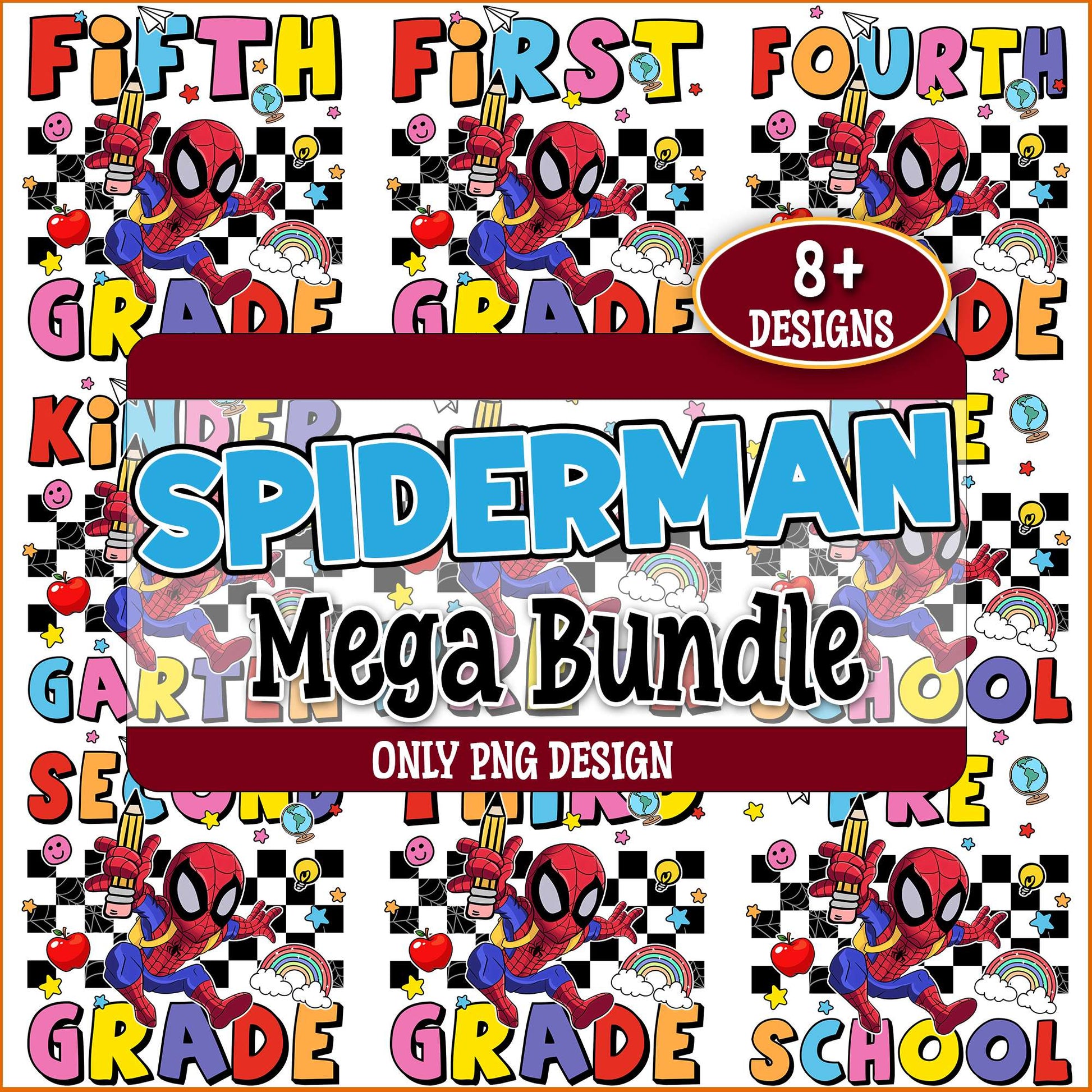 Friendly spidey school png bundle