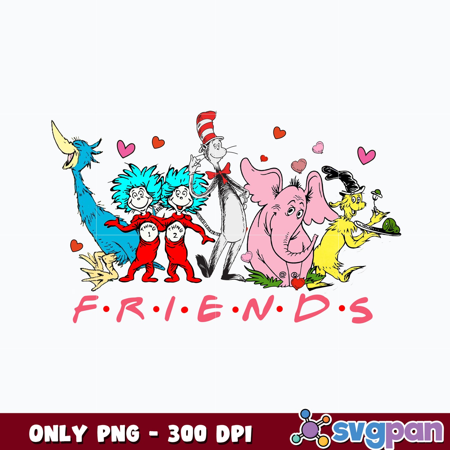 Dr seuss friends love valentine png