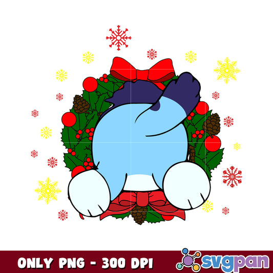 Friends and bluey wreath design png, bluey character svg