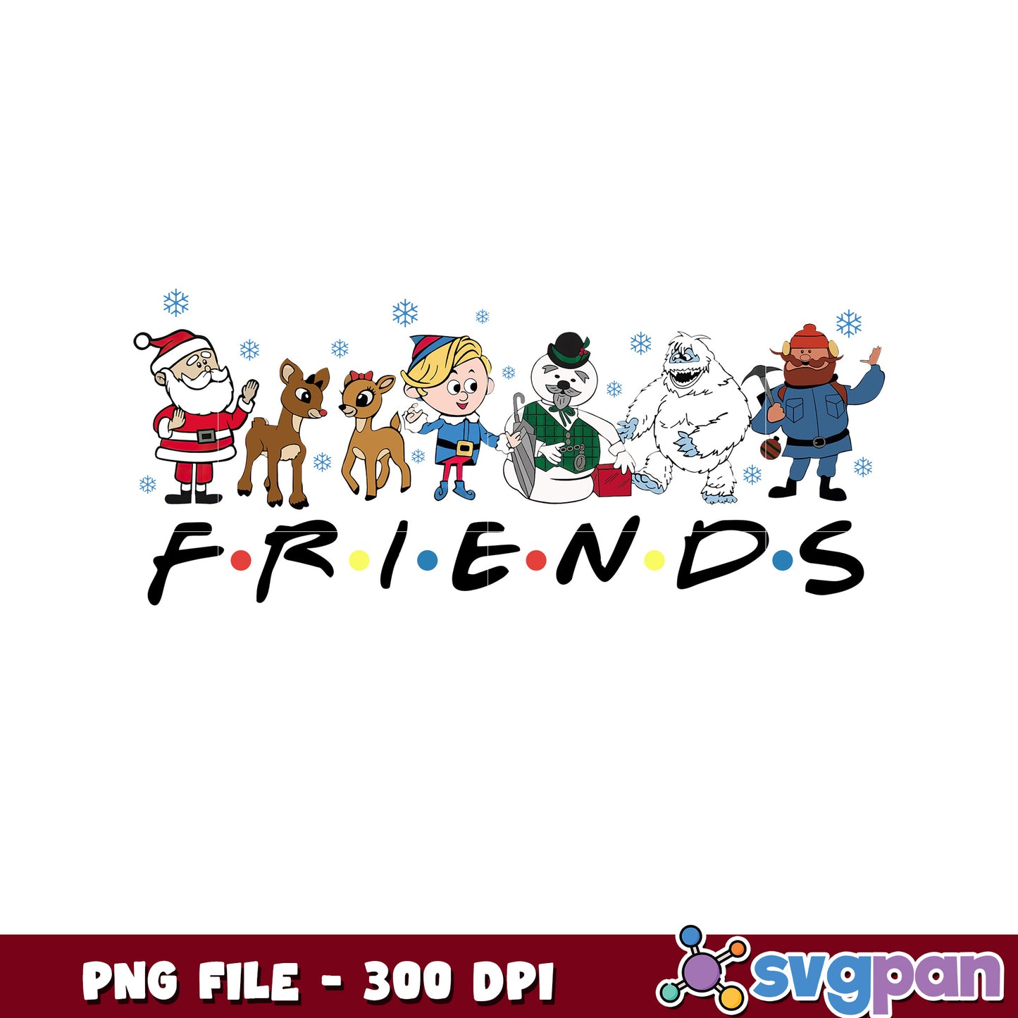 Friends christmas characters png,  christmas png,happy christmas png