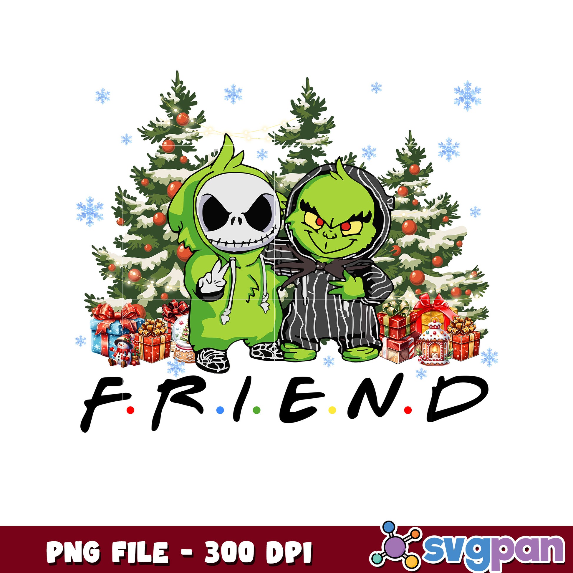 Friends design png, winter season​ png, grinch 2025 png