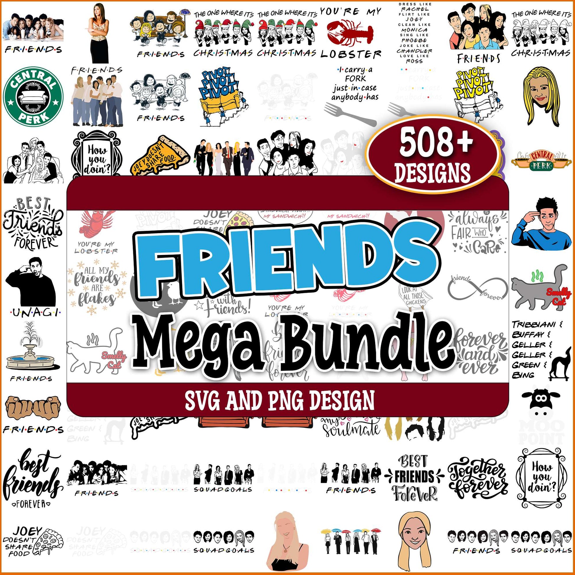Friends funny quotes svg bundle