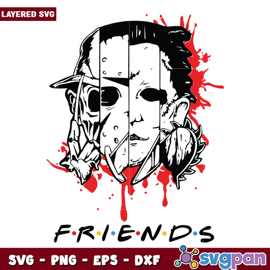 Friends horror movies characters svg, halloween decorations svg, halloween cartoons svg