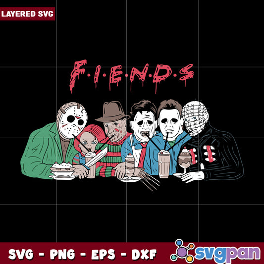 Friends horror movies svg, halloween decorations svg, halloween cartoons svg