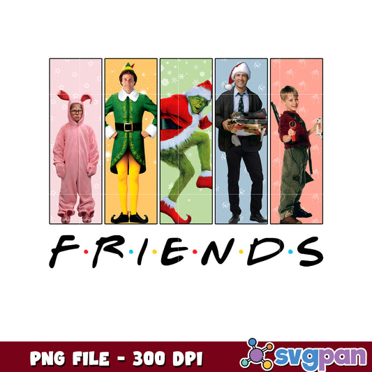 Friends in christmas png, grinch 2025​ png, winter season png