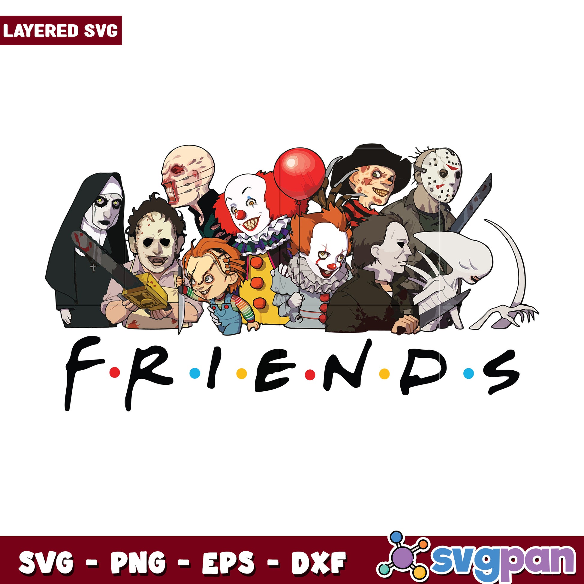 Friends killers design svg, halloween decorations svg, halloween cartoons svg