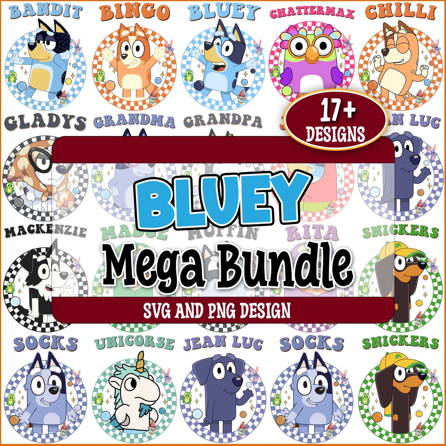 Friends x bluey svg bundle