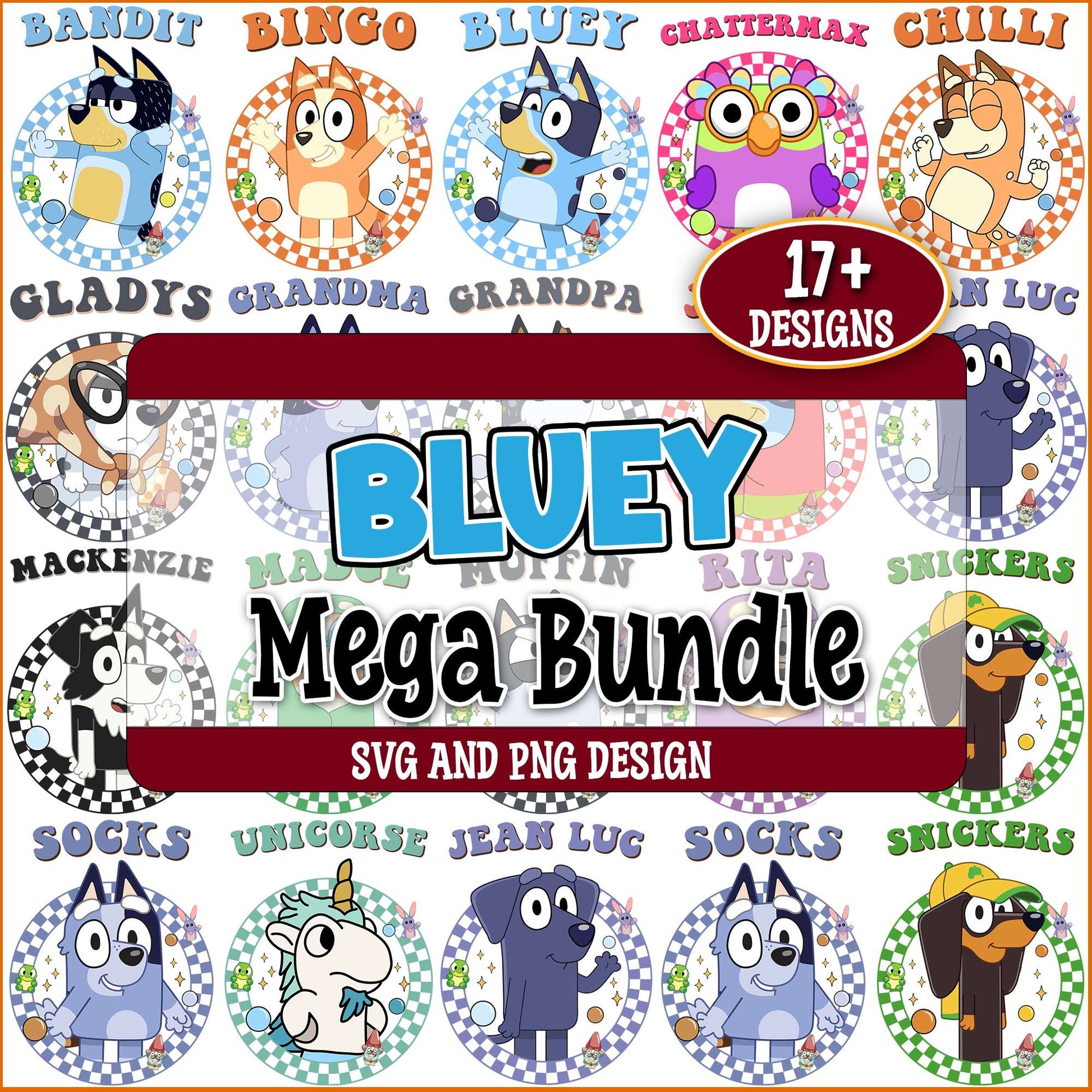 Friends x bluey svg bundle
