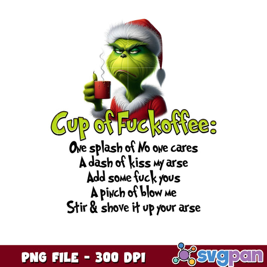 Fuckoffee grinch png, grinch 2025​ png, winter season png