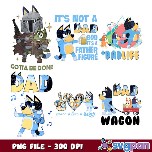 Fun Dad Bundle PNG Designs for Father Figure Gifts