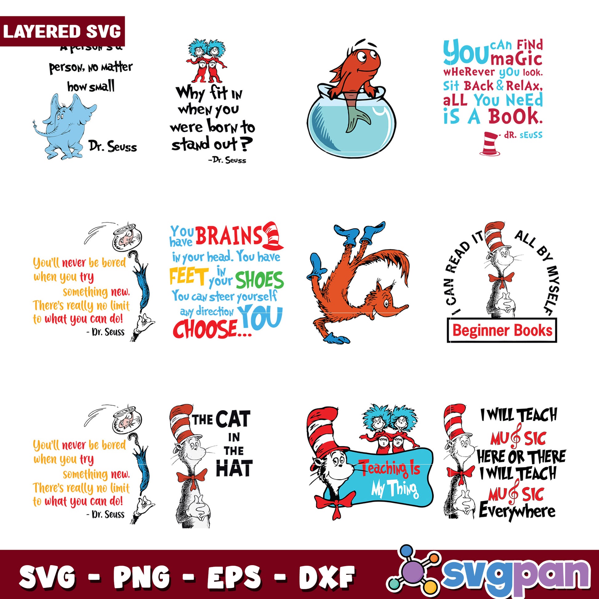 Fun Dr. Seuss Inspired SVG Bundle for Creative Projects