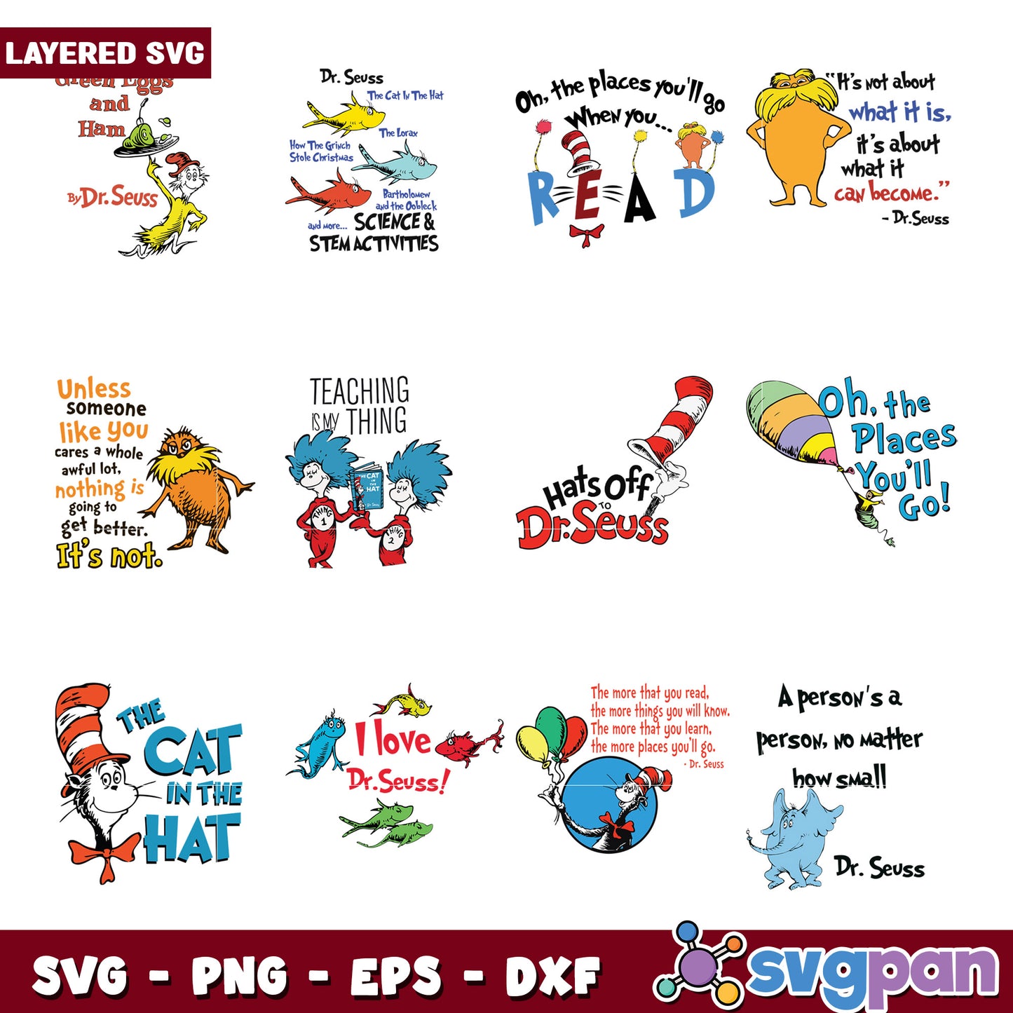 Fun Dr Seuss SVG Bundle for Creative Projects