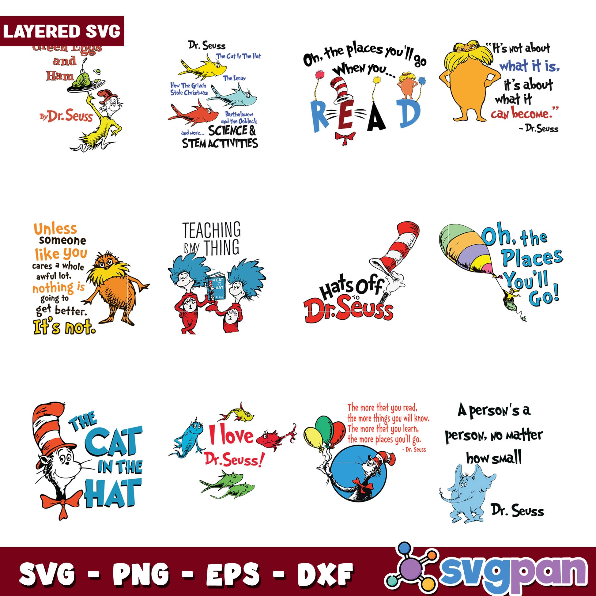 Fun Dr Seuss SVG Bundle for Creative Projects