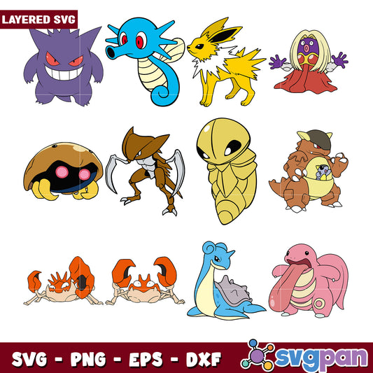 Fun Layered Pokémon SVG Bundle for Crafting Projects